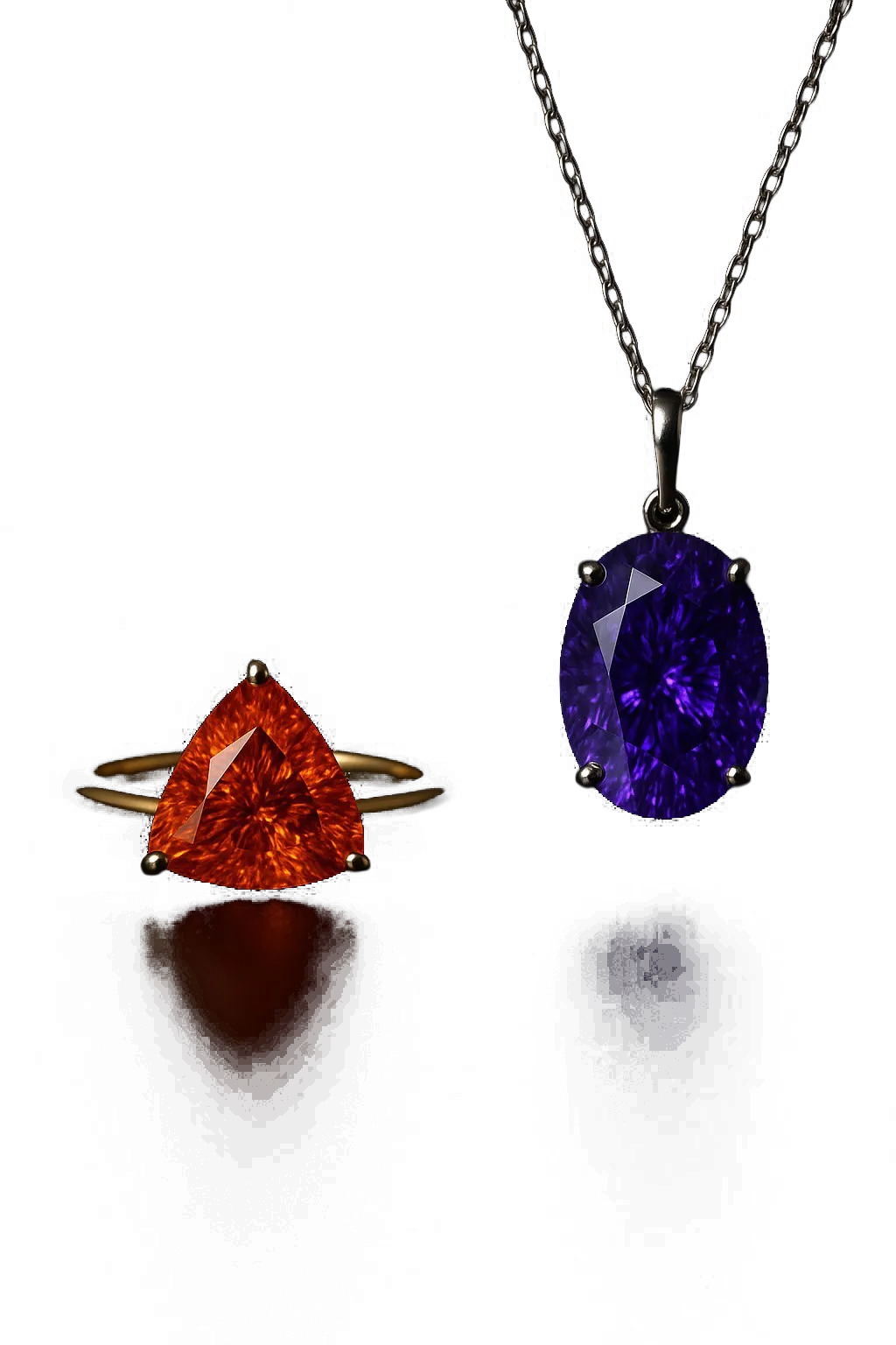 Radiant Kiriko Cut をあしらったジュエリーのクローズアップ